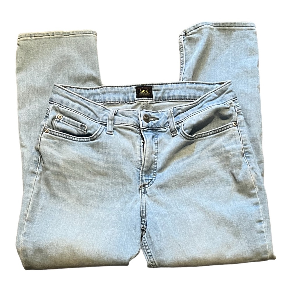 High Rise Vintage Lee Jeans size 10 Petite Light Wash